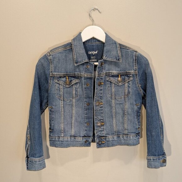 Cat & Jack Denim Jean Jacket Classic Versatile Everyday Fashion - Size S(6/7) - Picture 1 of 6